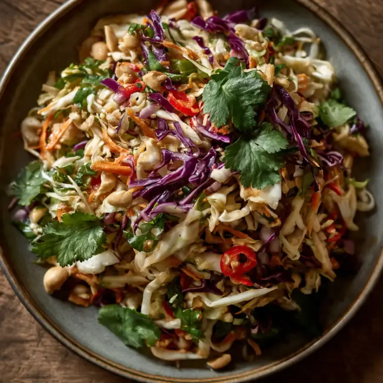 Asiatischer Krautsalat Mit Erdnuss-Dressing