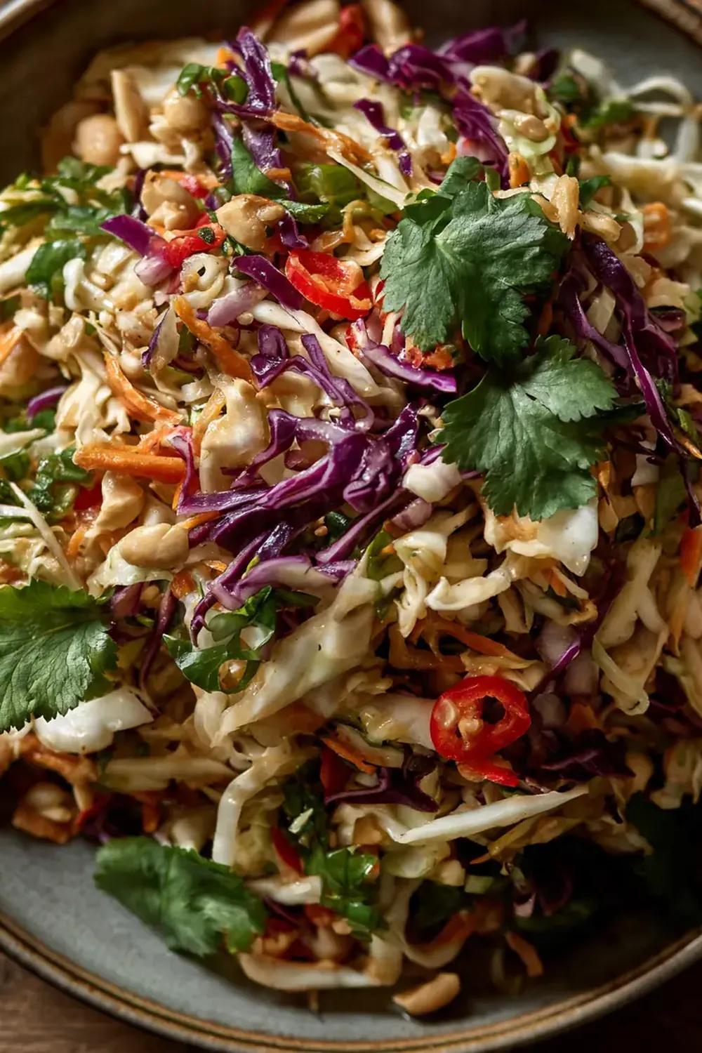 Asiatischer Krautsalat mit Erdnuss-Dressing