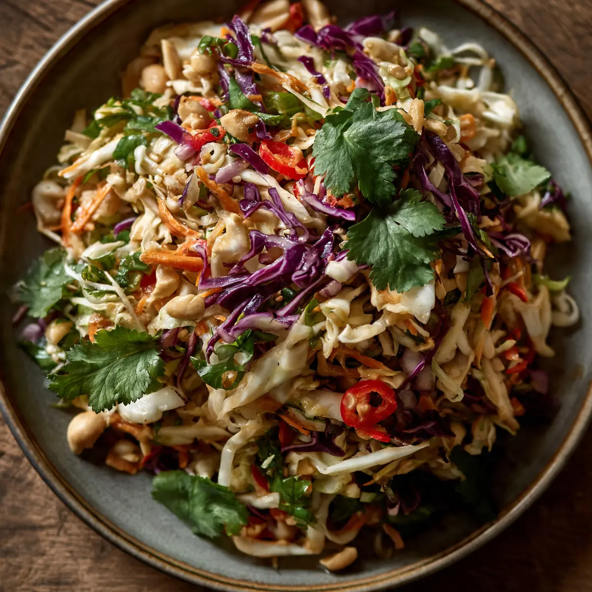 Asiatischer Krautsalat Mit Erdnuss-Dressing
