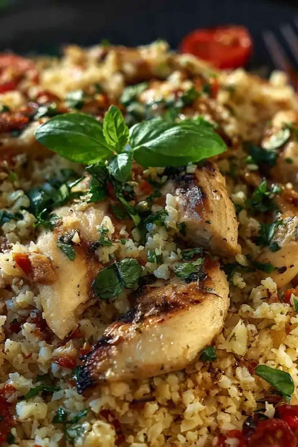 Blumenkohlreis mit Hähnchen (Low Carb)