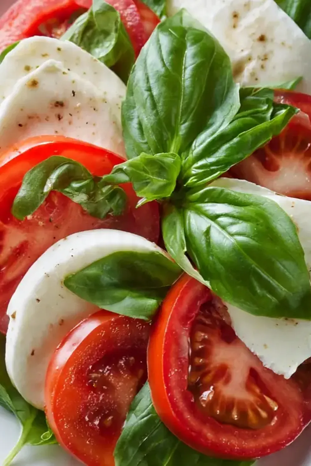 Caprese-Salat mit frischem Basilikum