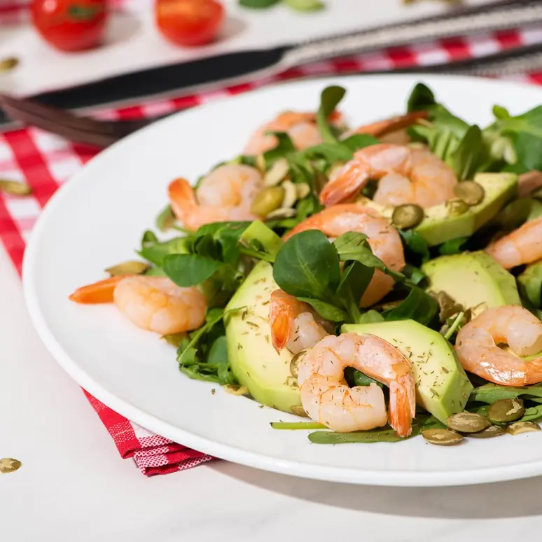 Garnelen-Avocado-Salat Mit Limetten-Dressing