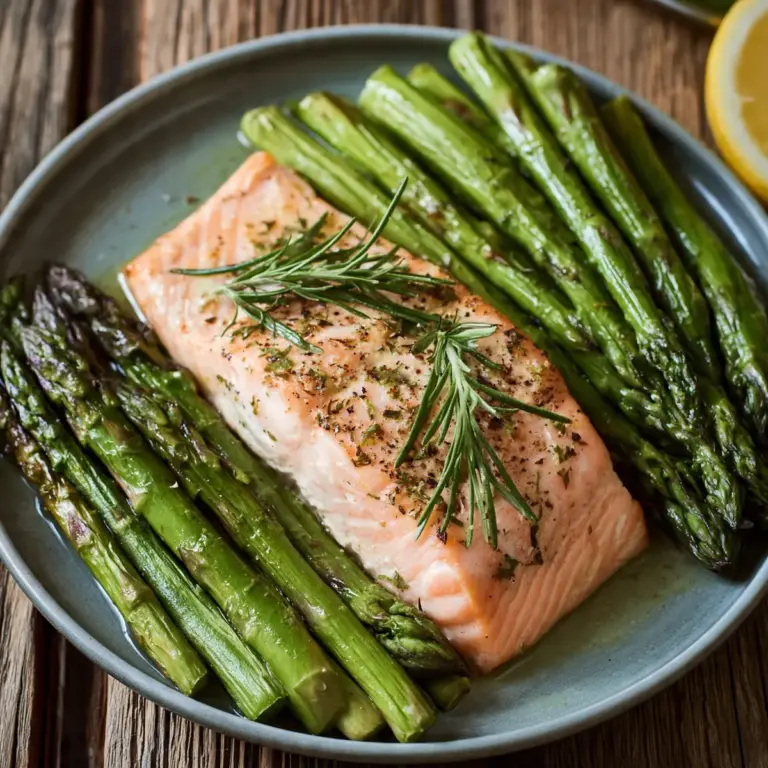Gebackener Lachs Und Spargel (Unter 350 Kalorien)