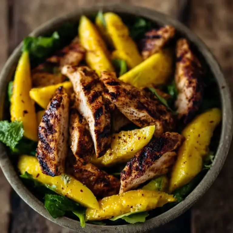 Gegrillter Hähnchen-Mango-Salat