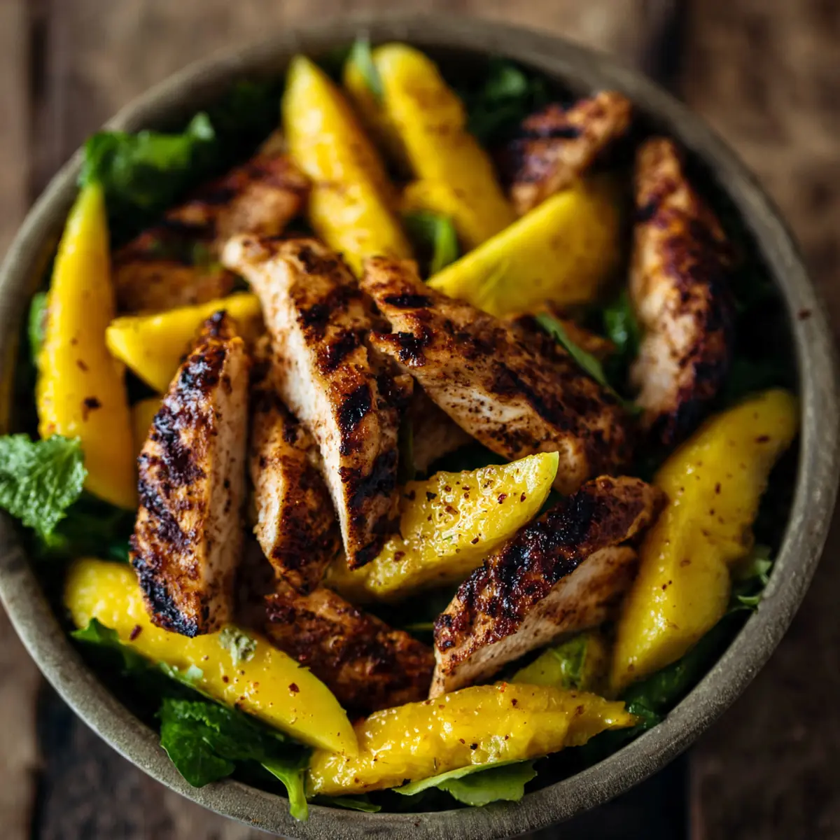 Gegrillter Hähnchen-Mango-Salat