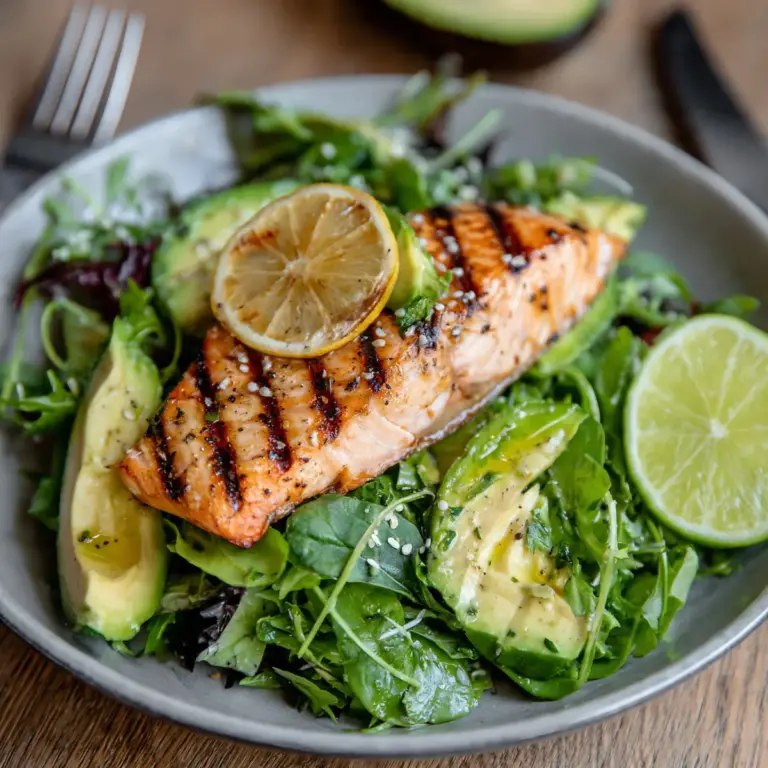 Gegrillter Lachs-Salat Mit Avocado Und Limette