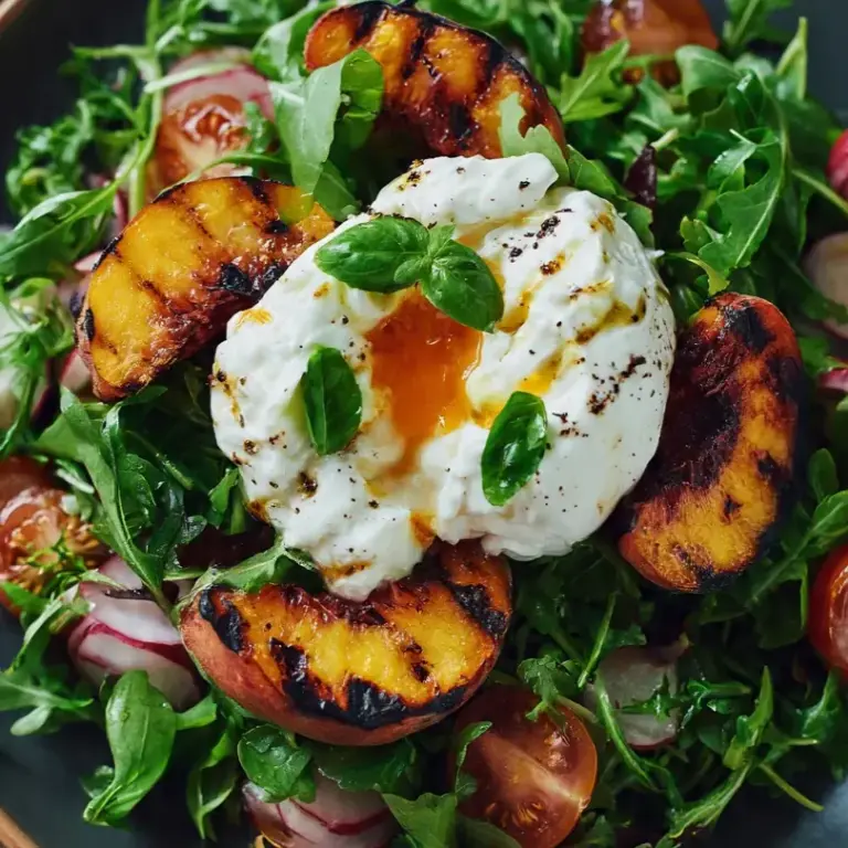 Gegrillter Pfirsich Und Burrata Salat