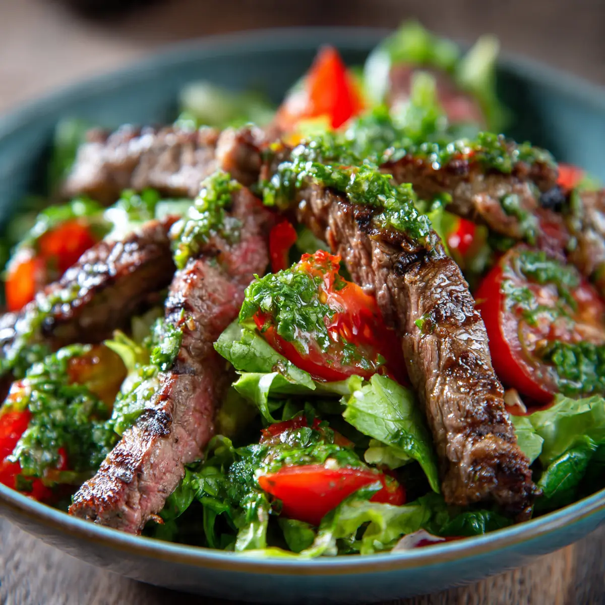 Gegrillter Steak-Salat Mit Chimichurri