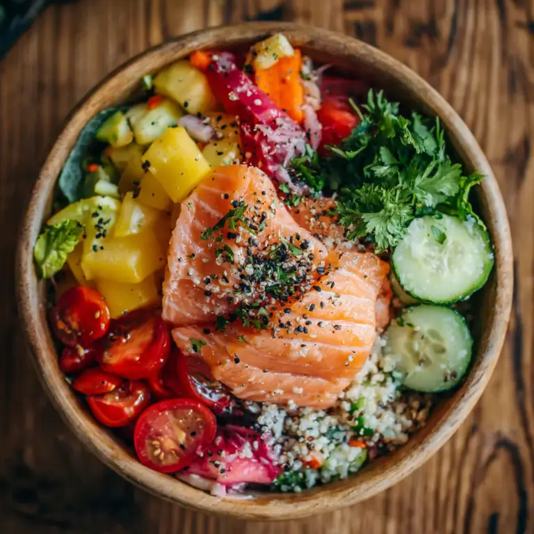 Gesunde Lachs Bowl Für Die Diät