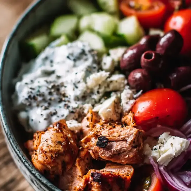 Griechischer Hähnchen Und Gemüse Bowl