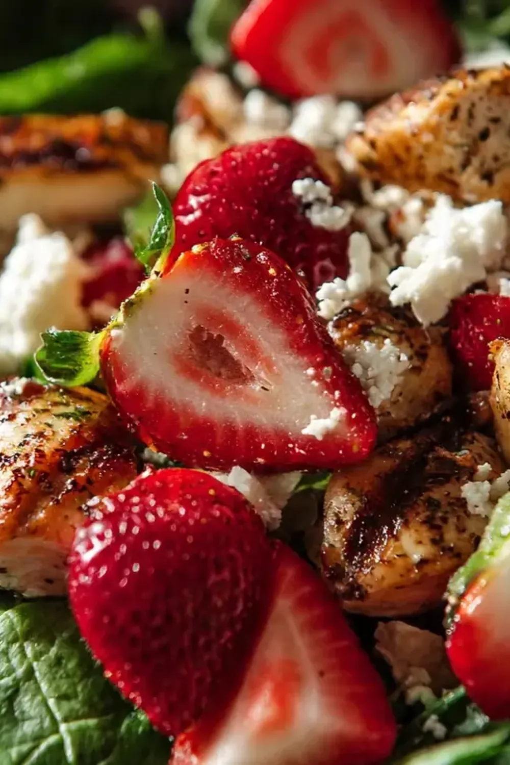 Hähnchen-Erdbeer-Spinat-Salat