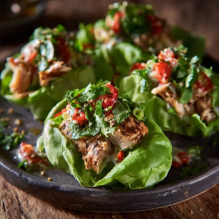 Hähnchen-Salatblatt-Tacos (Unter 300 Kalorien)