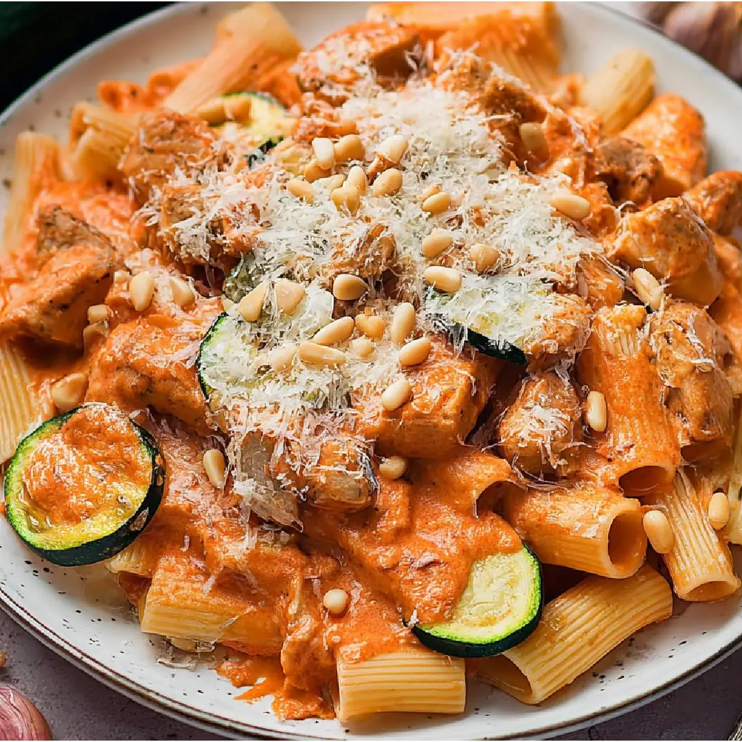 Kalorienarme Hähnchen-Pasta Mit Zucchini