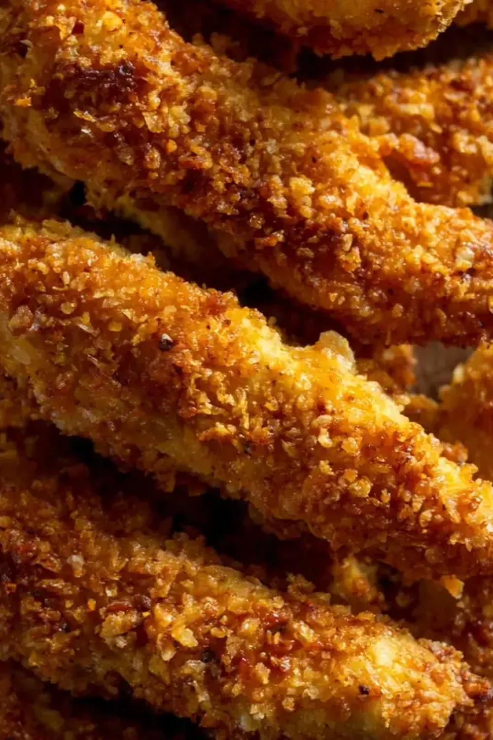 Knusprige gebackene Hähnchen-Streifen (Unter 300 Kalorien)