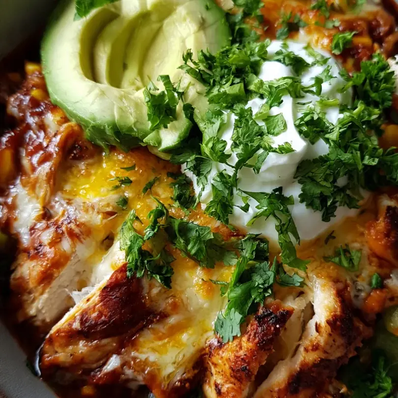 Low Carb Hähnchen-Enchilada-Bowl