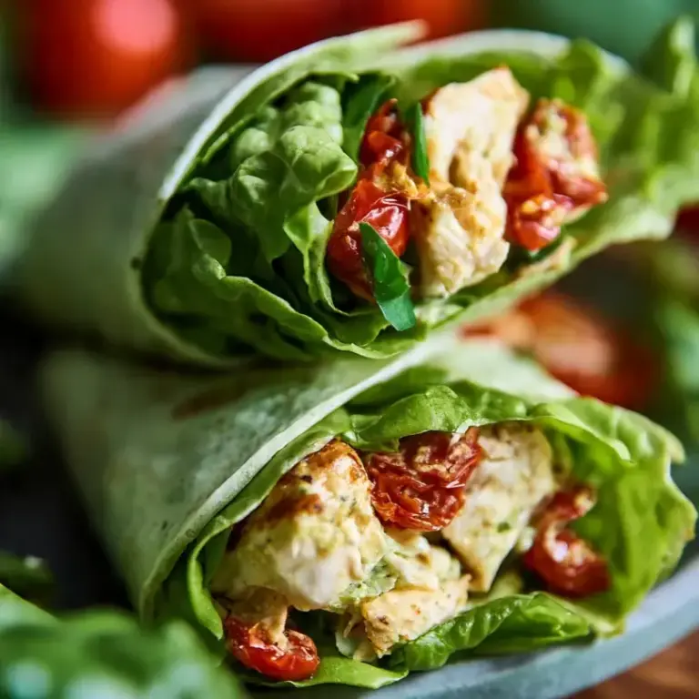 Low Carb Hähnchen-Wrap Mit Salatblättern