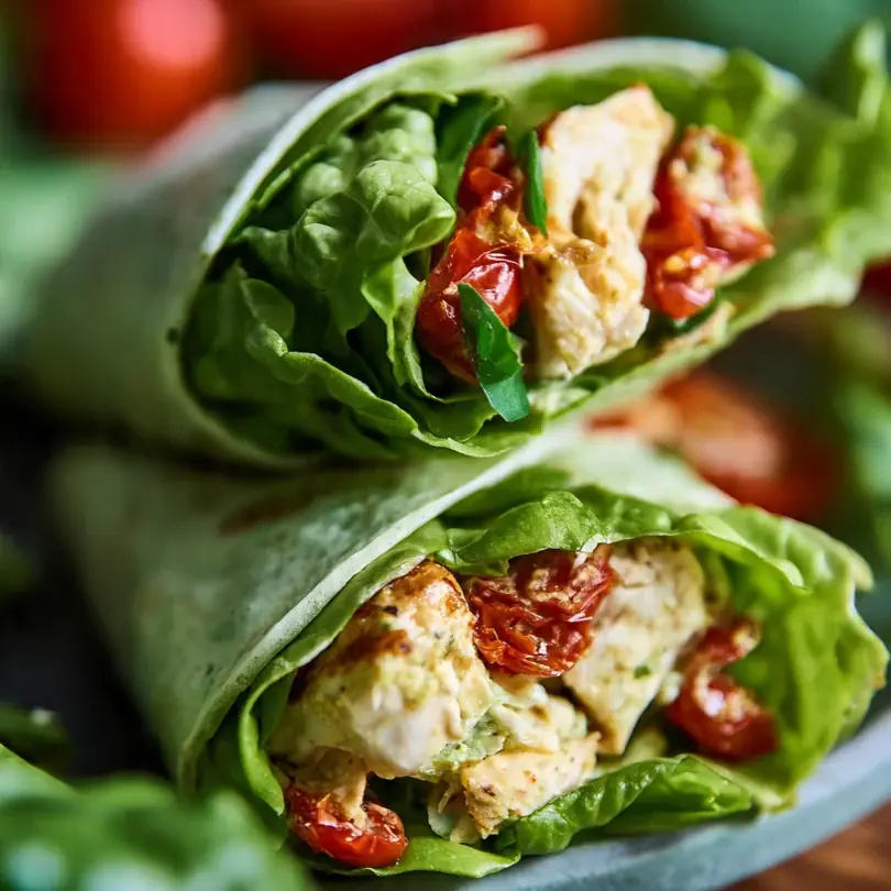 Low Carb Hähnchen-Wrap Mit Salatblättern