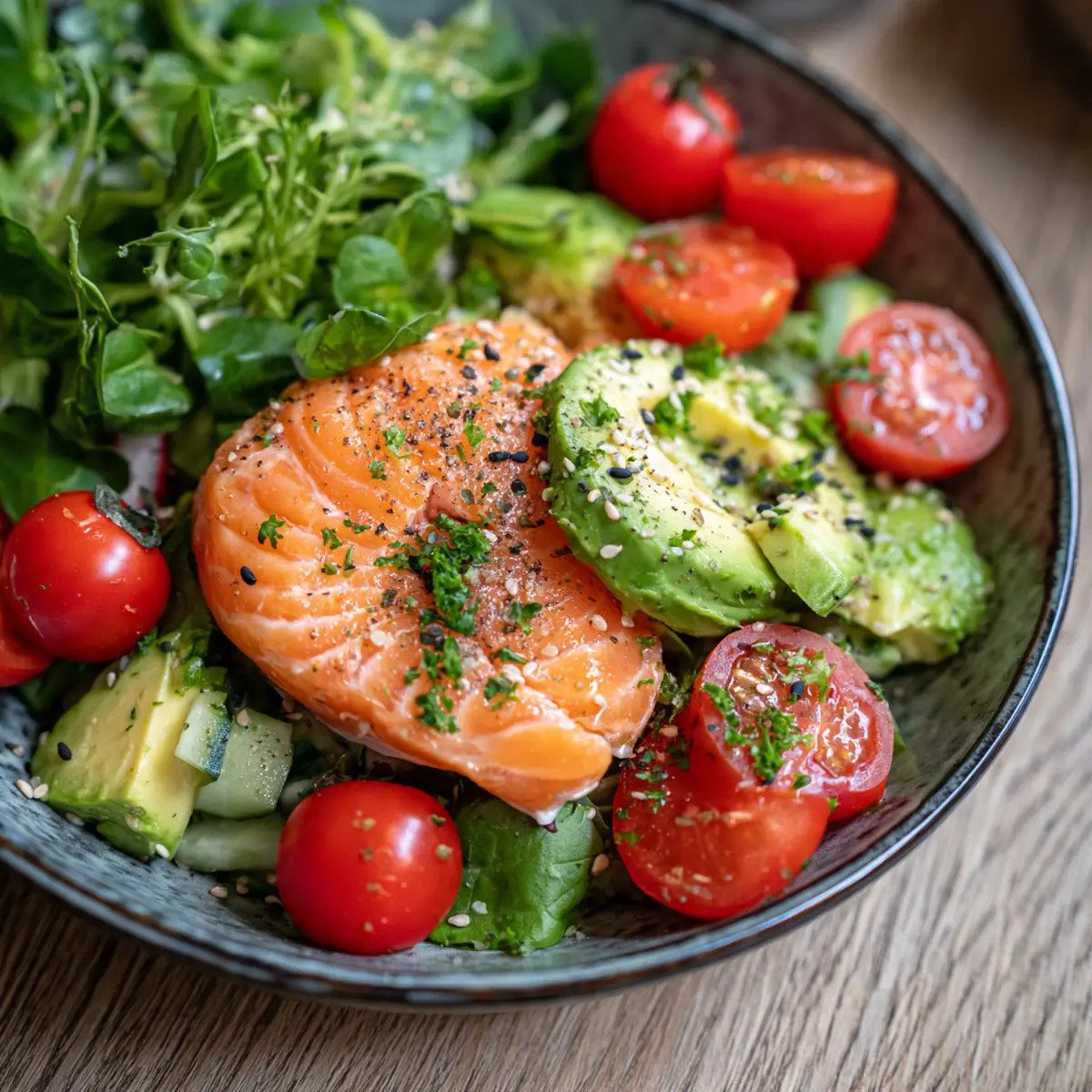 Low Carb Lachs Bowl Mit Avocado