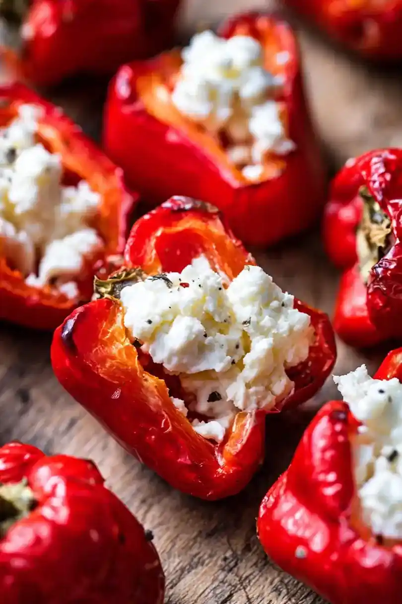 Mini-Paprika gefüllt mit Hüttenkäse