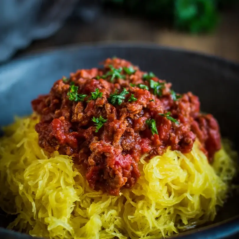 Spaghetti-Kürbis Mit Truthahn-Fleischsauce