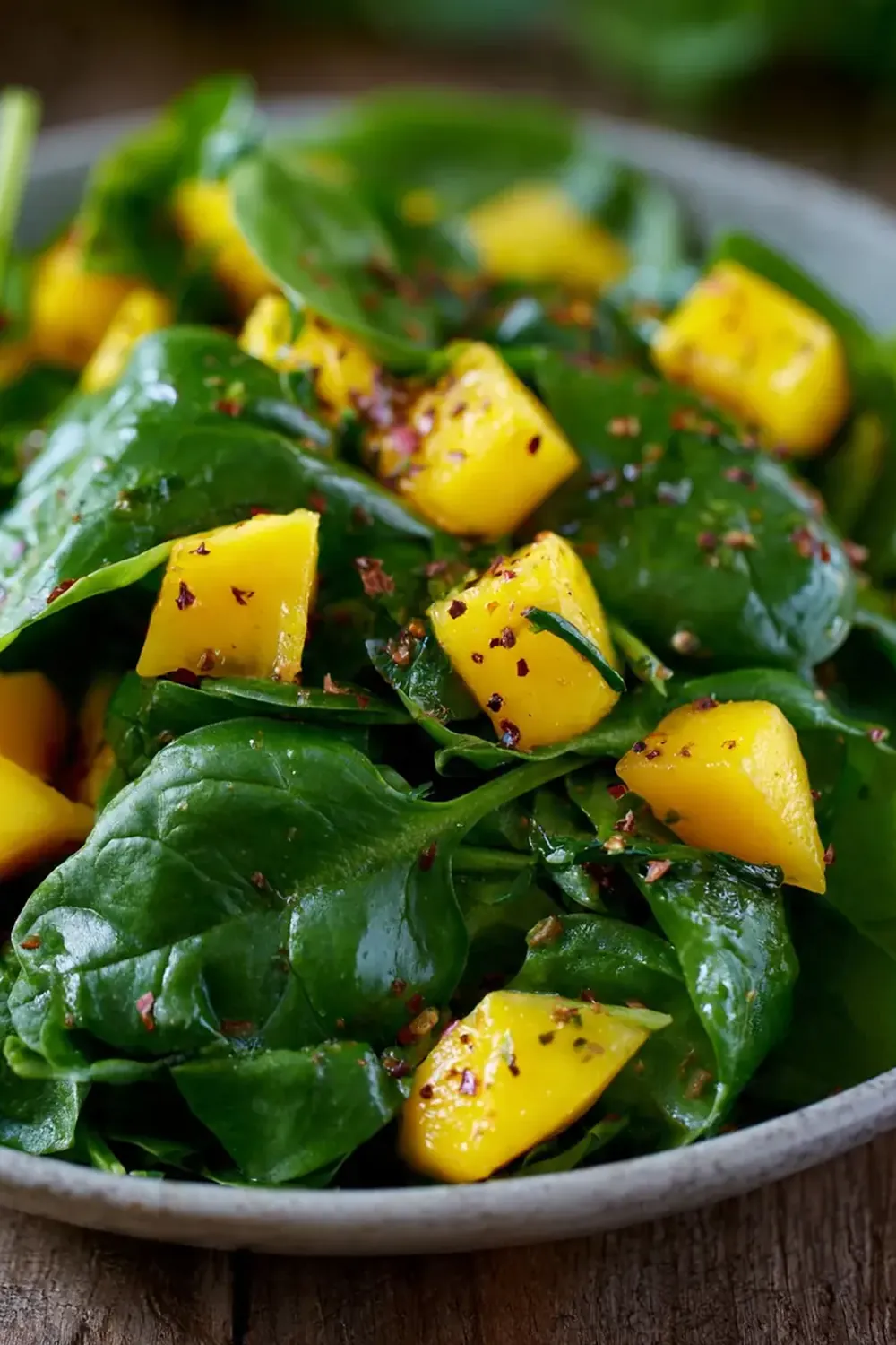 Spinat-Salat mit Mango