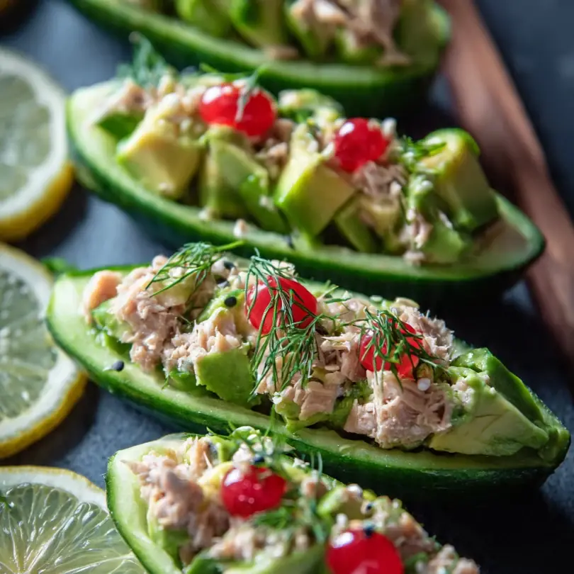 Thunfisch Und Avocado Gefüllte Gurkenboote
