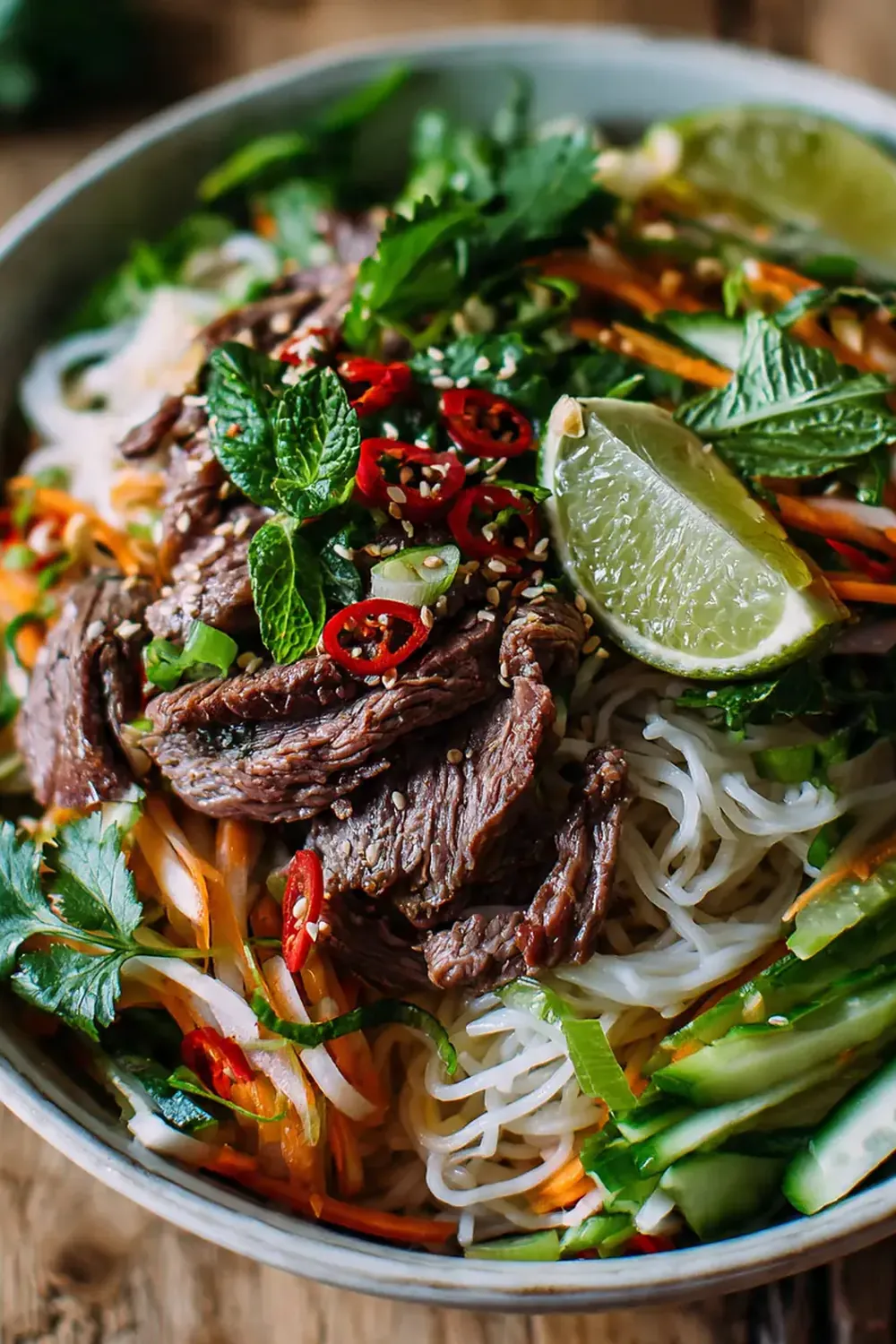 Vietnamesischer Rindfleisch-Nudelsalat