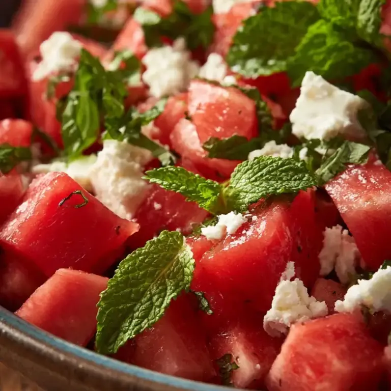 Wassermelonen-Feta-Salat Mit Minze