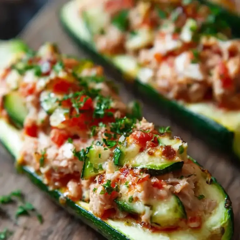 Zucchini-Schiffchen Mit Thunfisch Gefüllt