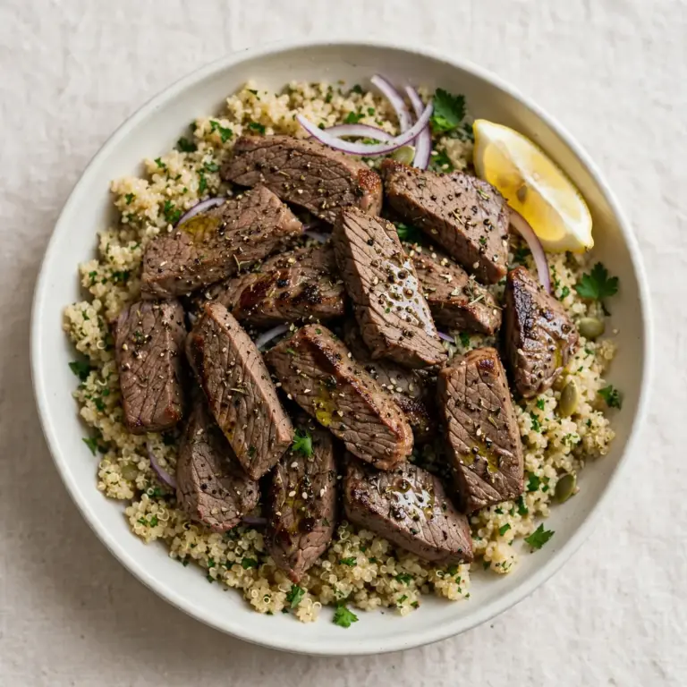 Beeindruckende Mageres Rindfleisch-Quinoa-Bowls für Gäste