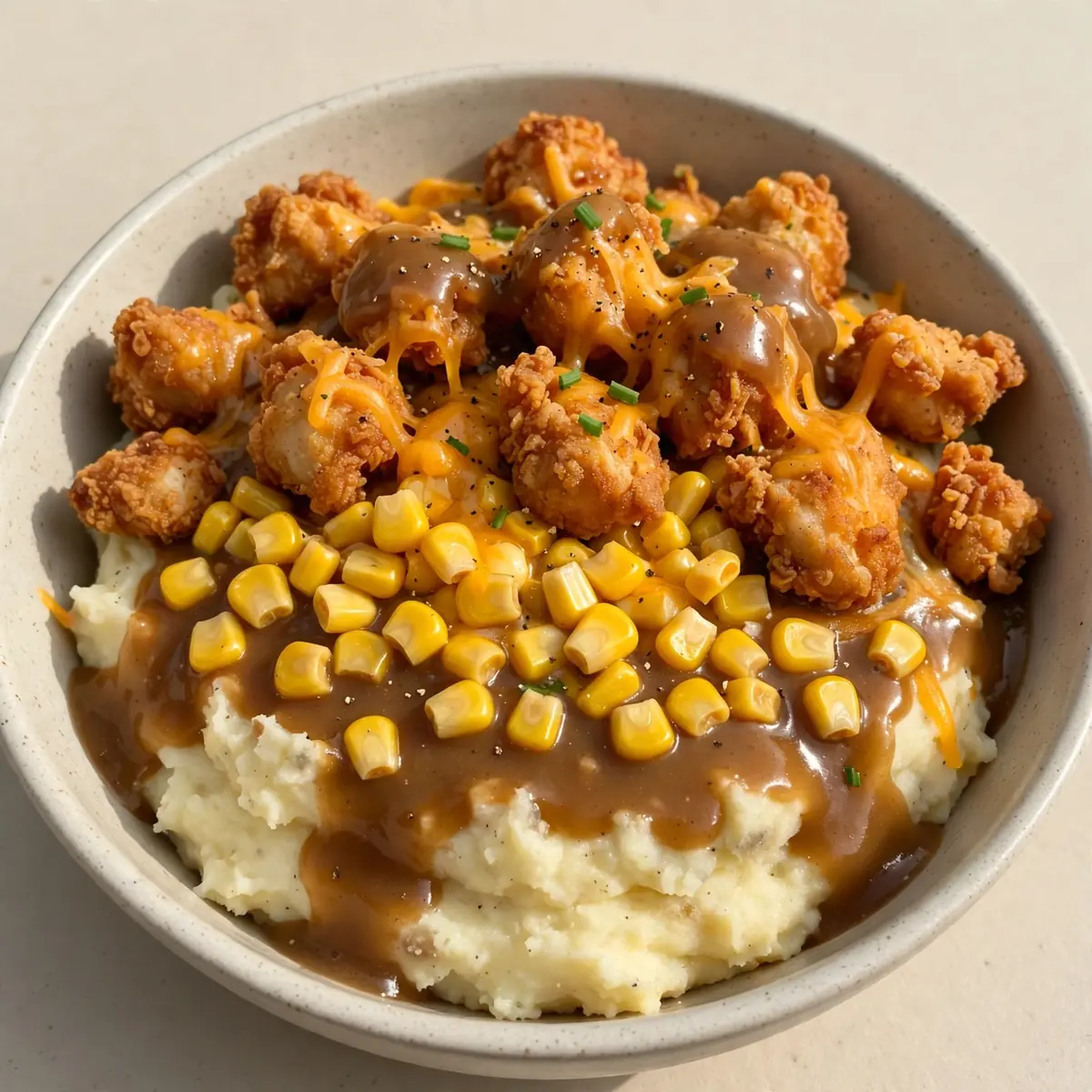 Copycat KFC Chicken Bowls Restaurantpräsentiert für Gäste