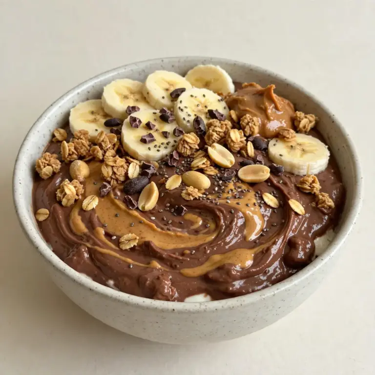 Gourmet Schoko-Erdnussbutter Protein Joghurt Bowl