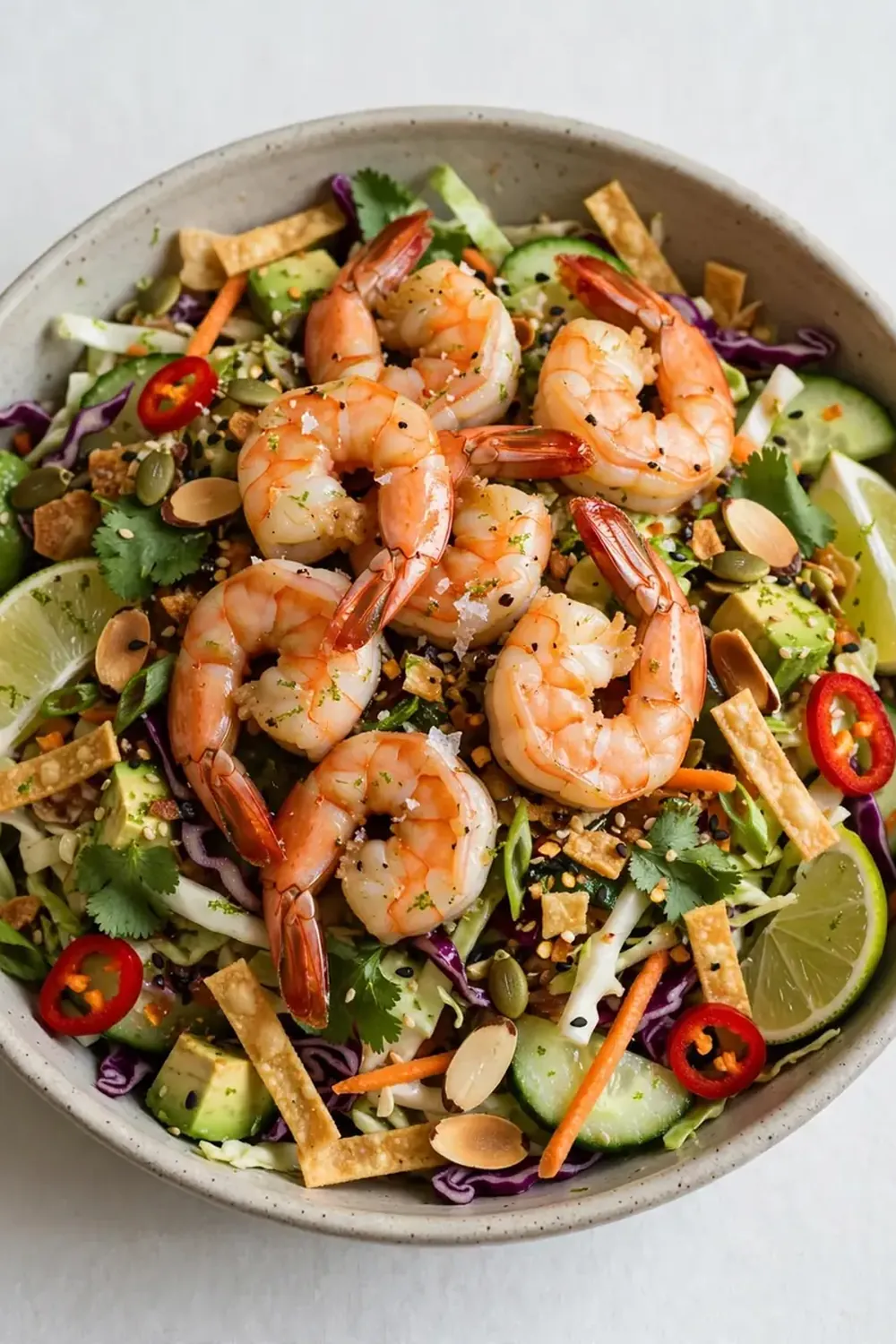 Crunchy Chili Lime Shrimp Salad