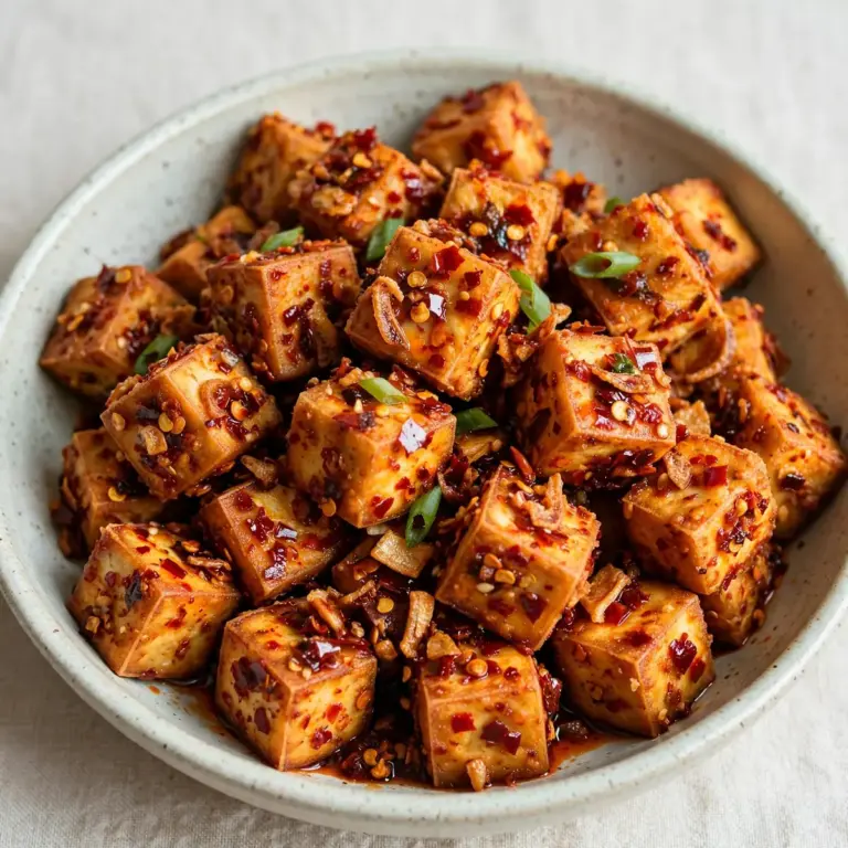 Knuspriger Chili Crunch Tofu – Restaurantqualität für Gäste
