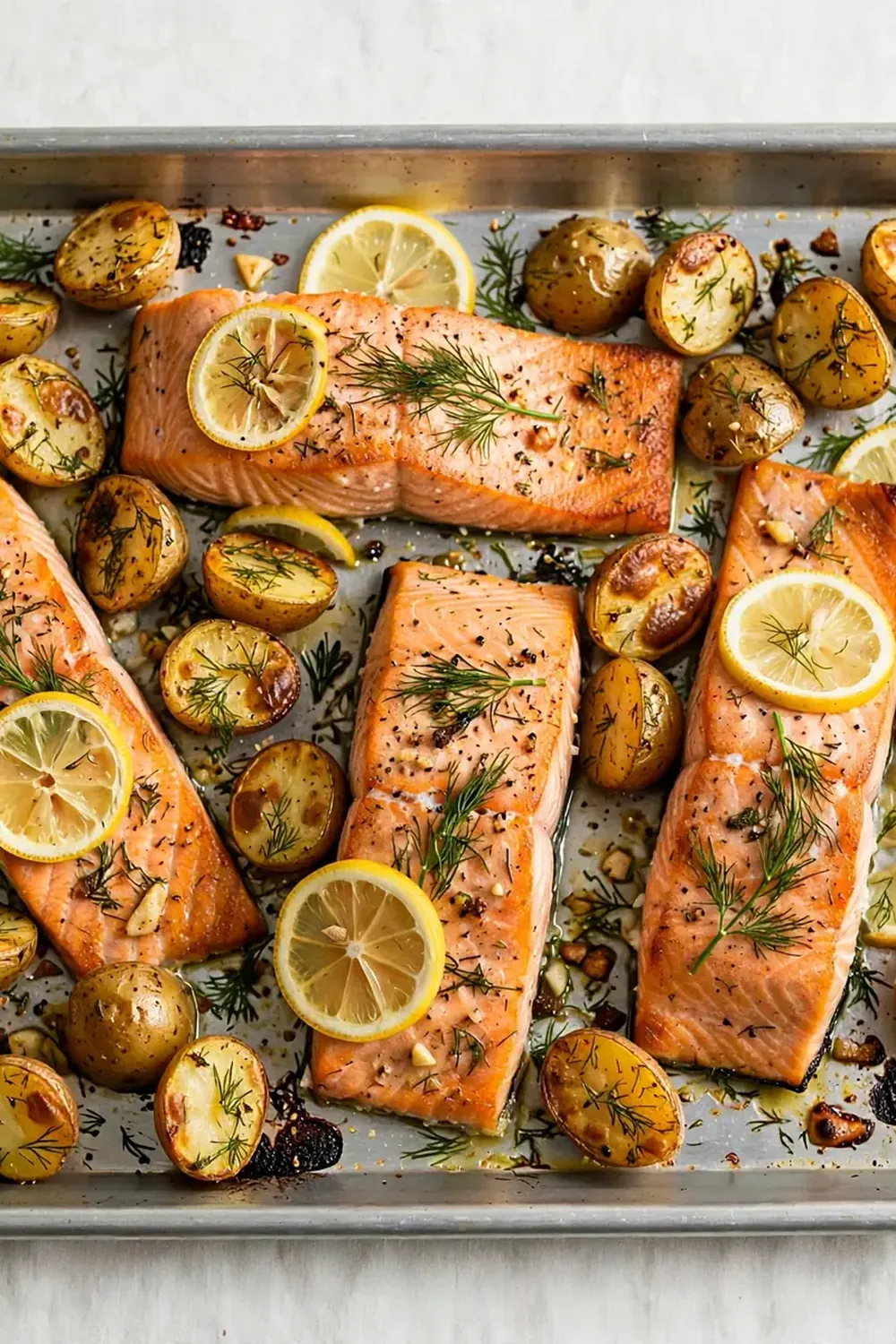 Sheet Pan Salmon with Dill Potatoes