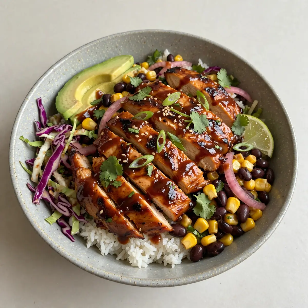Restaurant-Qualität BBQ Chicken Bowl für Gäste