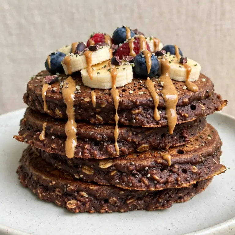 Restaurant-Qualität Gesunde Schoko-Protein-Pancakes