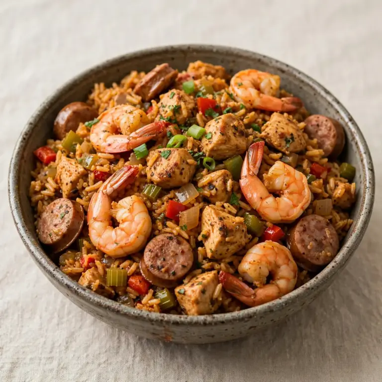 Restaurant-Qualität: Hähnchen-Garnelen-Jambalaya für Gäste