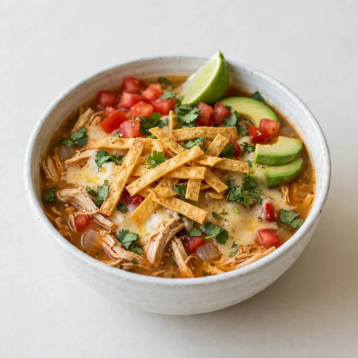 Restaurant-Qualität Hühnchen-Tortilla-Suppe für Gäste