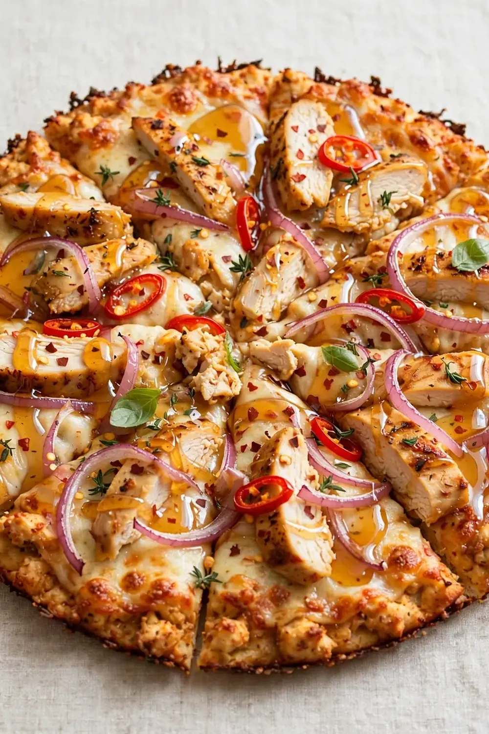 Hot Honey Chicken Crust Pizza