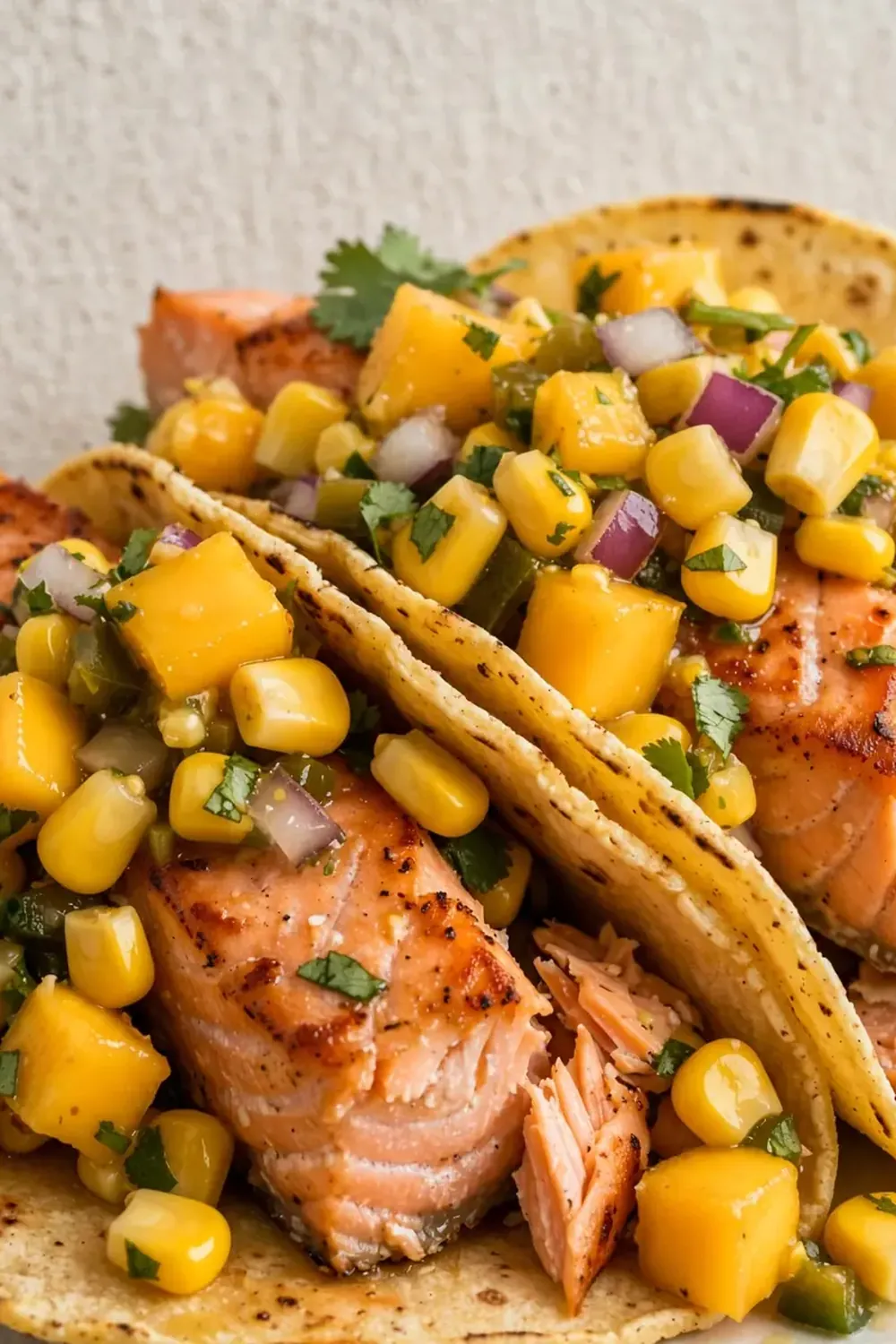 Salmon Tacos with Mango Corn Salsa