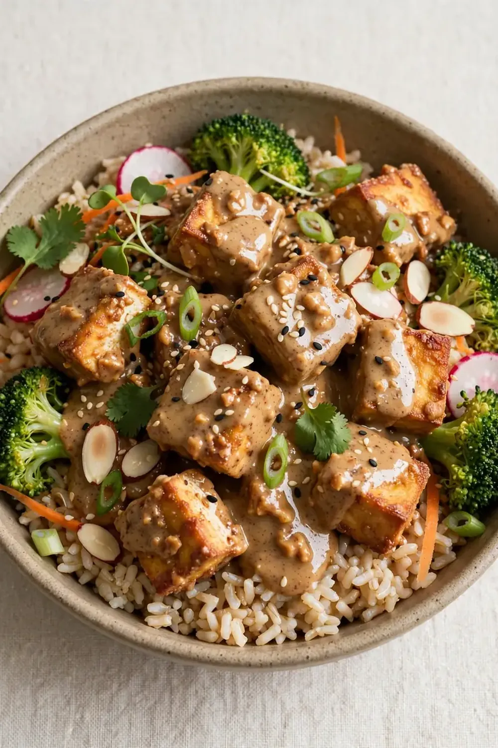 Almond Butter Tofu Bowls