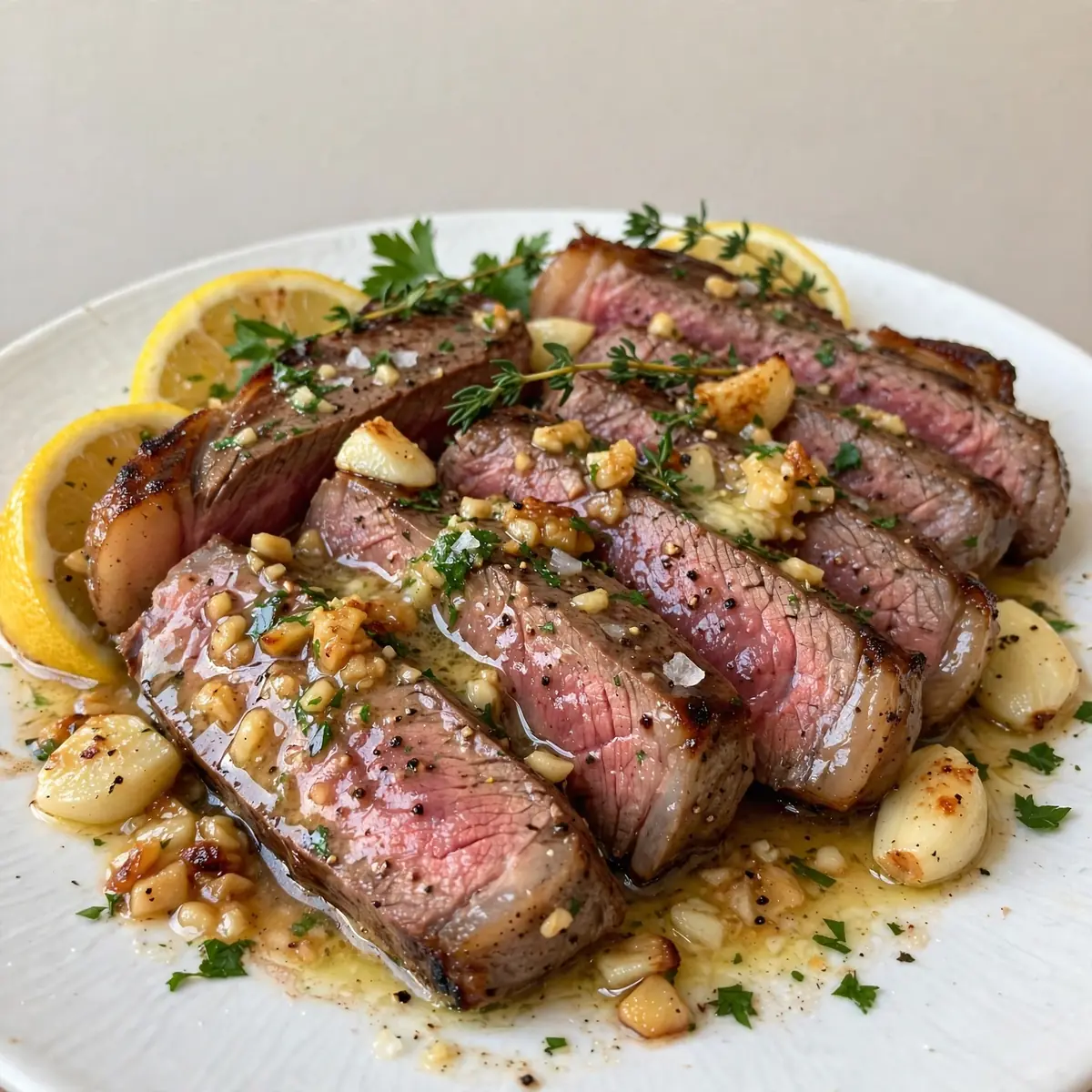 Restaurant-Qualität Zitronen-Knoblauch-Butter Steak