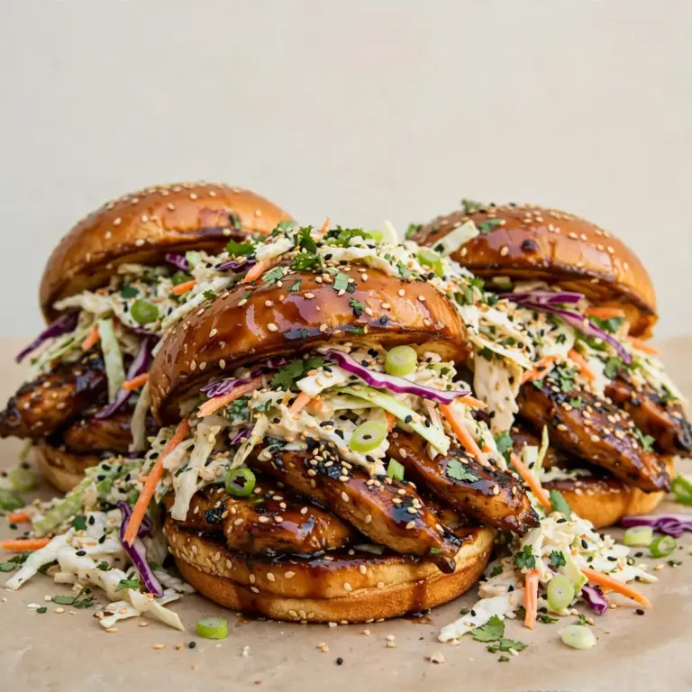 Restaurant-Qualität zu Hause: Hähnchen-Teriyaki-Burger mit Sesam-Krautsalat