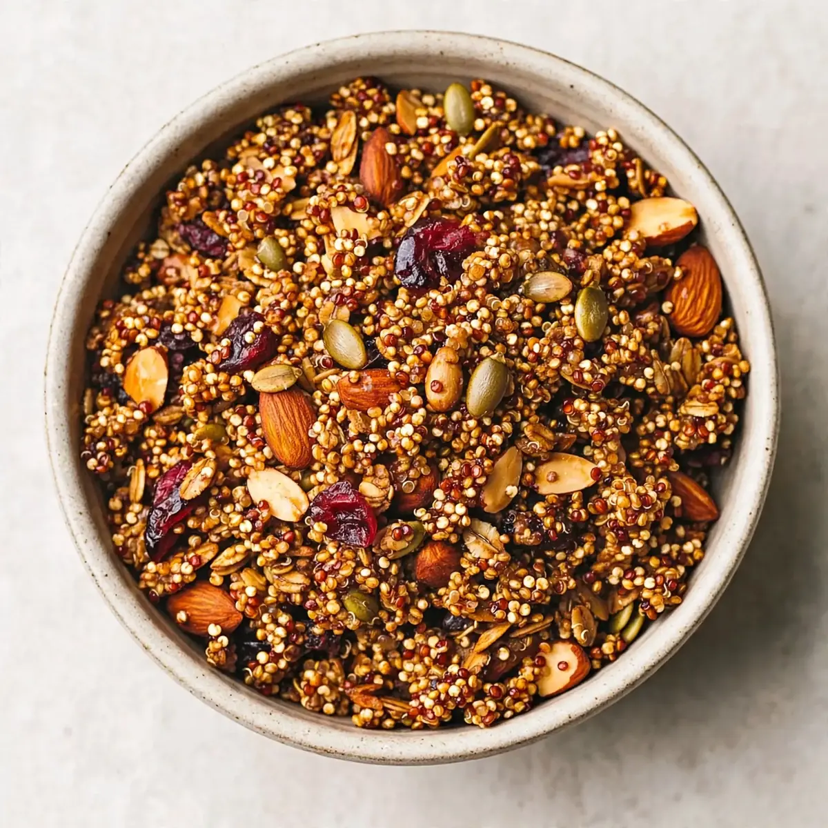 Restaurant-Reifes Ahornsirup-Quinoa-Granola im Glas