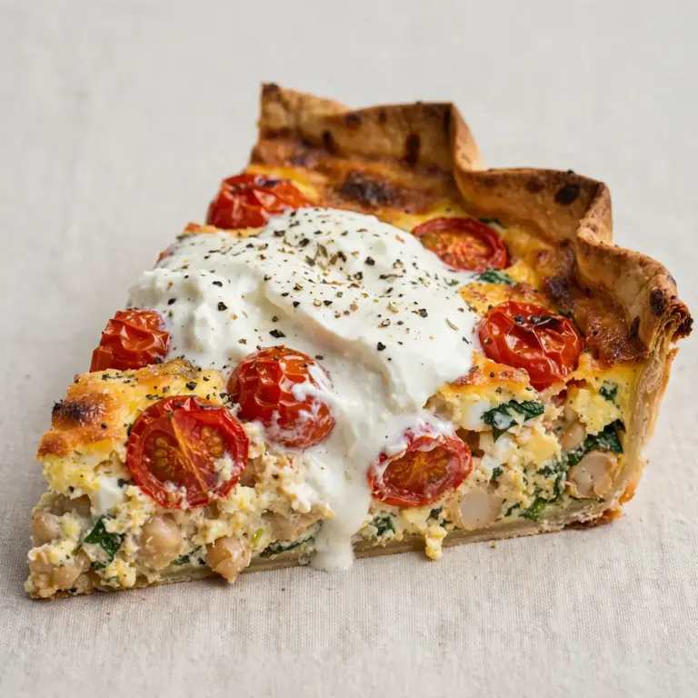 Restaurant-Würdige High-Protein Tomato Burrata Tortilla Quiche