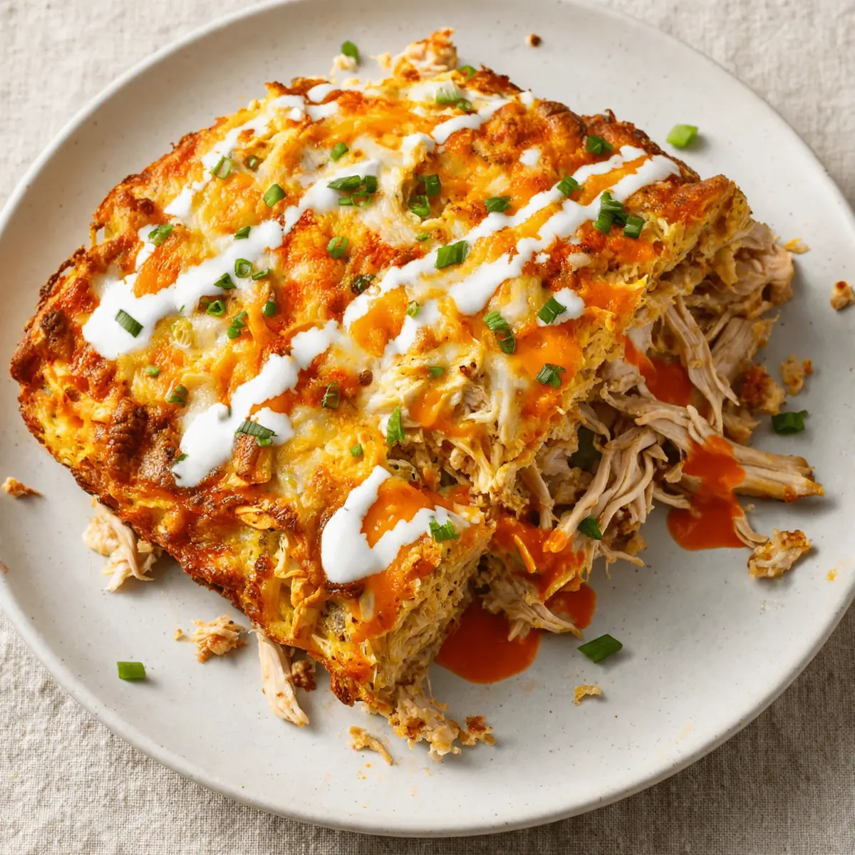 Restaurant-Würdiger Buffalo Chicken Frühstücksauflauf