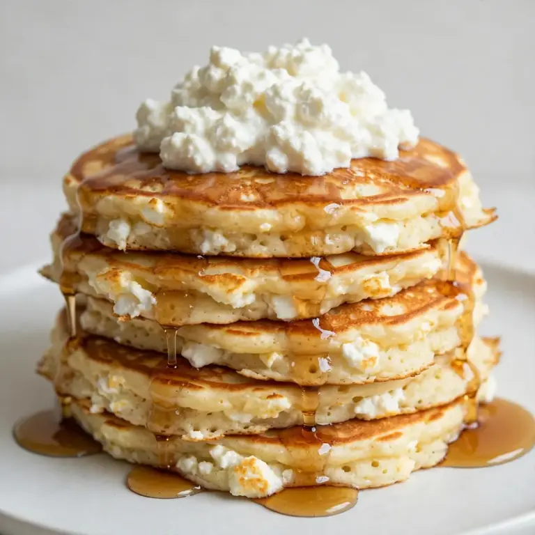 Restaurant-Würdiger Protein-Pancake mit Cottage Cheese