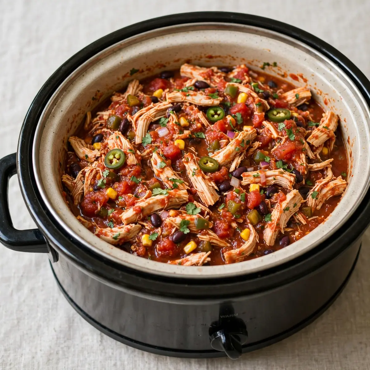 Restaurant-Würziges Crockpot Salsa Chicken für Gäste