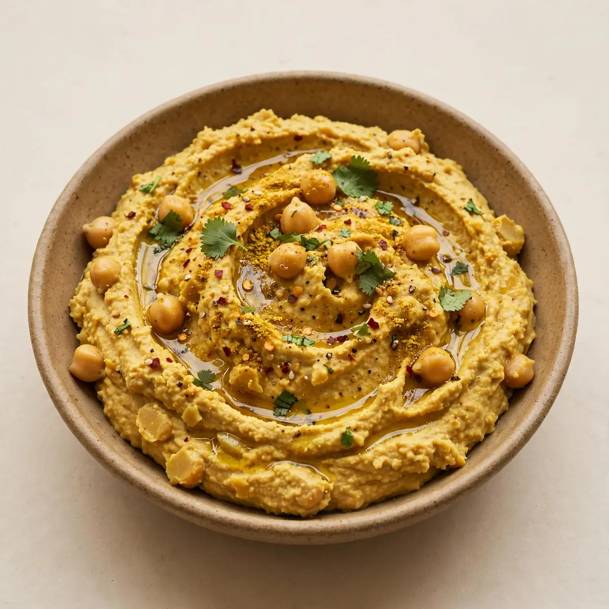 Restaurant-würziges Curry-Hummus für Gäste
